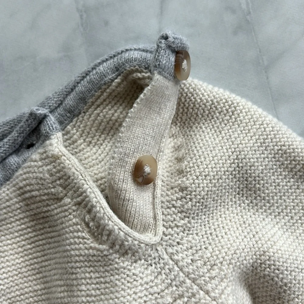 Miniclasix Baby Boy's Two-Piece Cotton Knit Sweater & Pants Set in “Oatmeal”